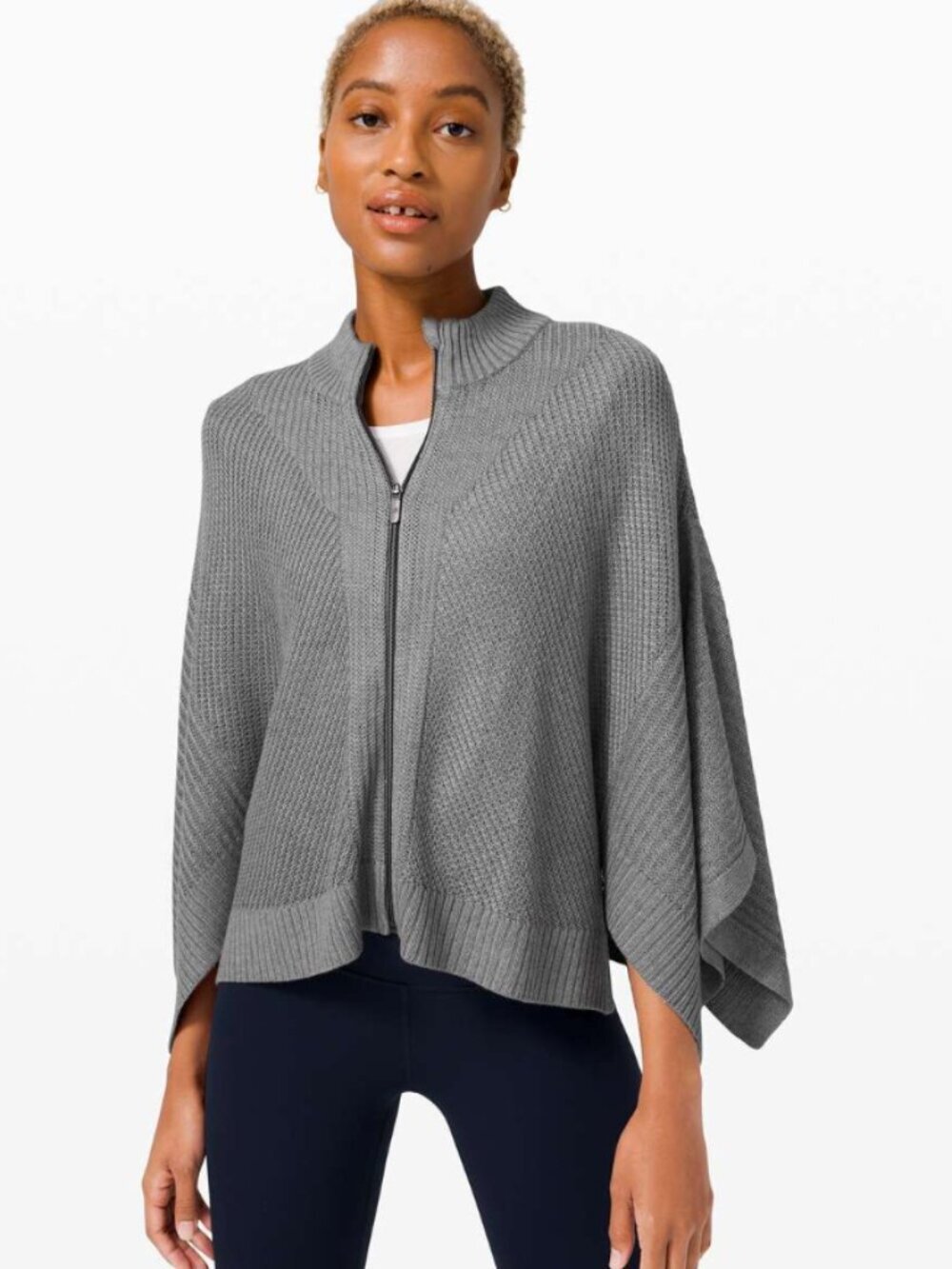 Lululemon Softer Still Wrap Cashmere Blend  Zip Up Cardigan Size Medium Large